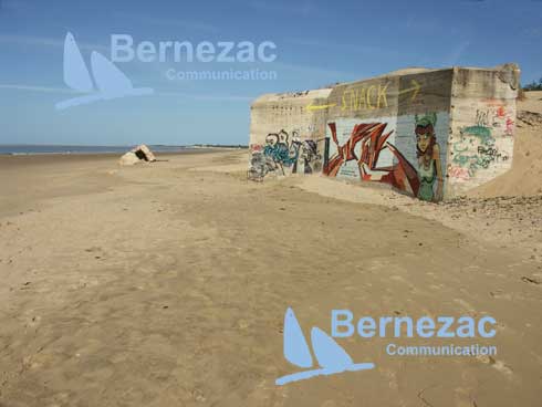 Les restes des blockhaus sur la plage de la Grande Cte  Saint-Palais-sur-Mer